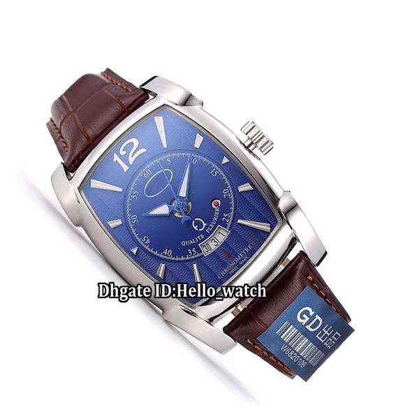 

New limited edition kalpa grande qf date pf010240 01 blue dial japan miyota 8215 automatic men watch leather trap gent watche