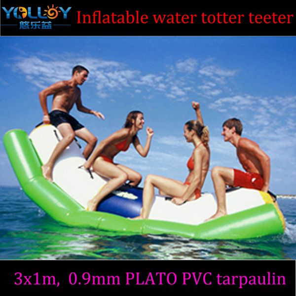 

Crazy water park toy totter teeter ee aw inflatable floating water equipment
