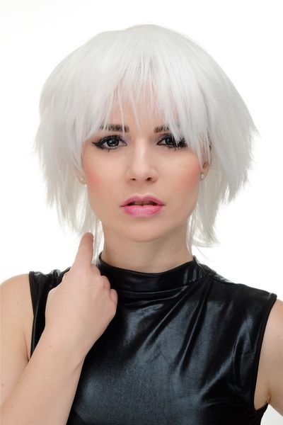 

wig me up wig cosplay wig white short voluminous yzf-7067-1001, Black;brown