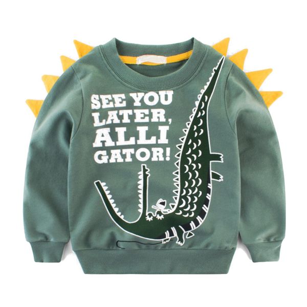 

kids baby boys cotton sweatshirt casual cartoon print o-neck long sleeve clothing autumn children sweatshirts, Black