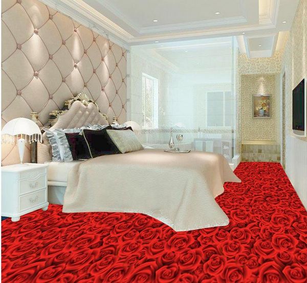 

romantic rose floor decorative painting modern wallpaper for living room