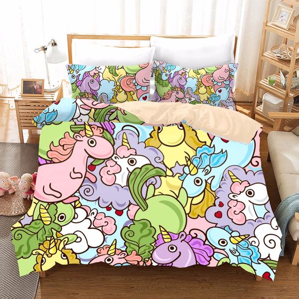 

home textiles cartoon unicorn bedding european comforter bedding sets for kids birthday unicorn duvet cover set personalise 3d
