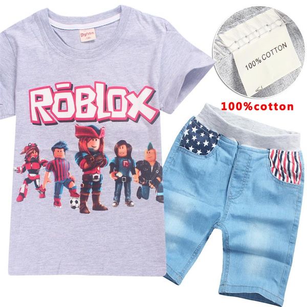 2019 Cotton 6 14 Years Old 2018 Boys Summer Dress Jeans Set Roblox Childrens Suit Fashion T Shirts V 001 From Vipkid 1167 Dhgatecom - 
