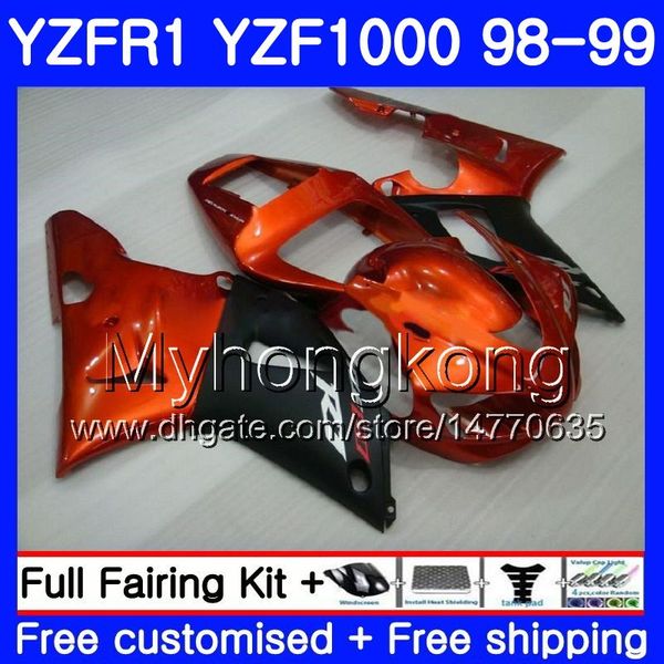 Carrozzeria per YAMAHA YZF R 1 YZF1000 YZF-R1 1998 1999 Telaio 235HM.31 YZF-1000 YZF R1 98 99 Arancione nero caldo YZF 1000 YZFR1 98 99 Carrozzeria