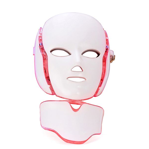 

7 colors skin rejuvenation led facial mask with neck for home use