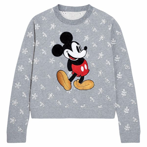 

embroidery long sleeve hoodies women pullovers autumn women sweatshirts grey long sleeve crop sweatshirt vintage casual top, Black