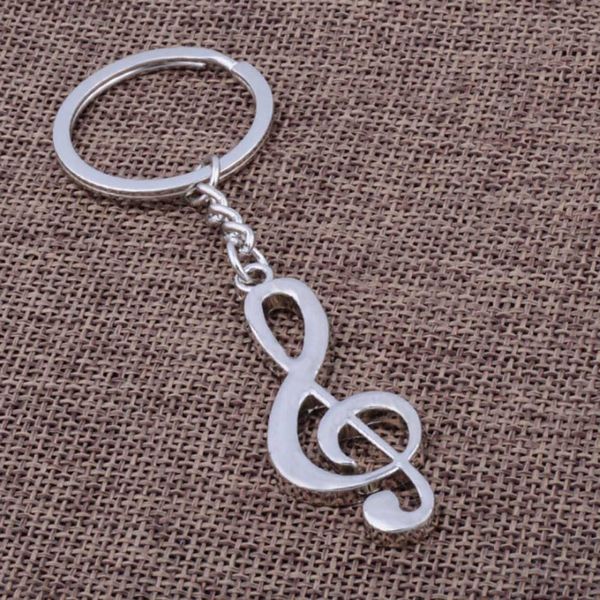 

new key chain key ring silver plated musical note keychain for car metal music symbol key chains