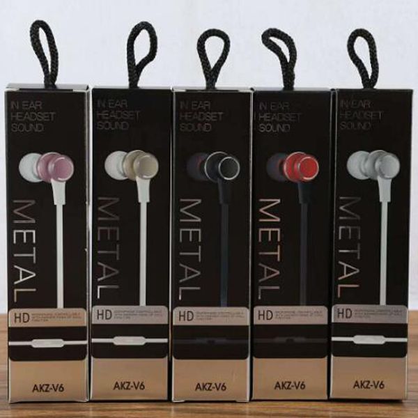 

AKZ-V4 Metal Headphone In Ear Wired Earphone 3.5mm Heavy Bass Sound Quality Music Sport Headset With Retail Package For iPhone Xiaomi 100pcs