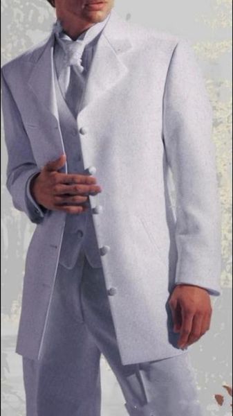 

groom tuxedos five button white notch lapel groomsmen man suit wedding mens suits (jacket+pants+vest+tie) j226, Black;gray