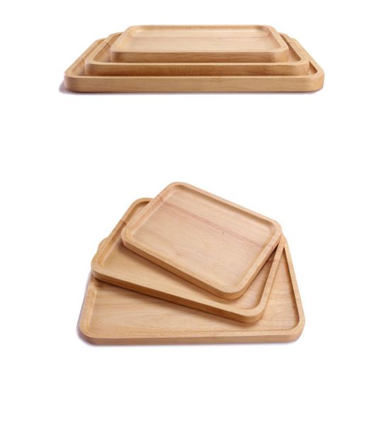 

wooden food rectangle serving tray dessert fruit dinner dishes tea trays tableware kitchen dining bar accessories supplies 4 sizes