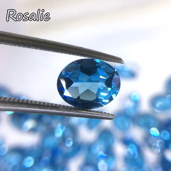 

rosalie,natural brazil deep blue z oval cut 8*10mm loose real gemstone for silver jewelry special cut diy jewelry design, Black