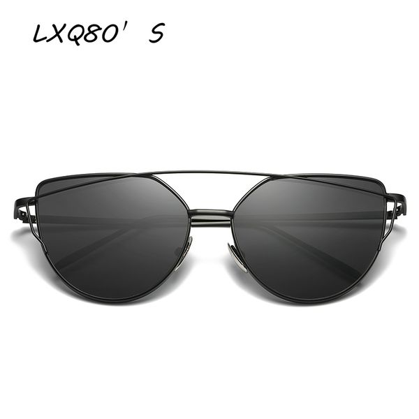 

lxq80's 2018 sunglasses europe and the united states fashion sunglasses metal color film glasses retro for lady 1094, White;black