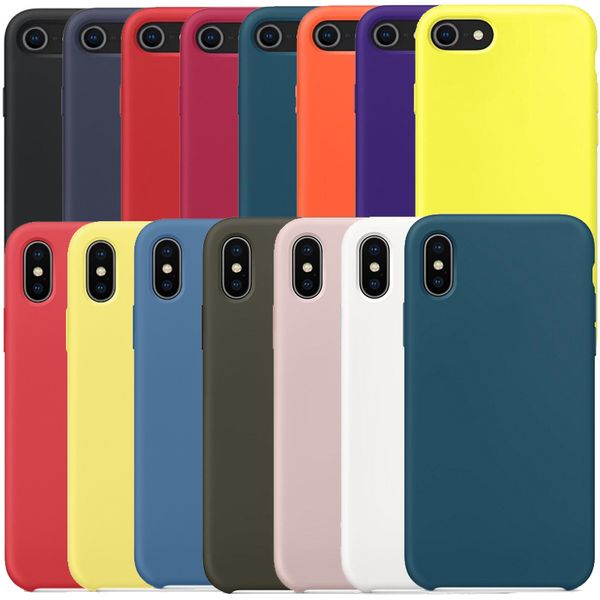 

Official Original Liquid Silicone Candy Gel Rubber Soft Microfiber Cushion Cover Case For iPhone XS Max XR X 8 Plus 7 6 6S With Retail Box