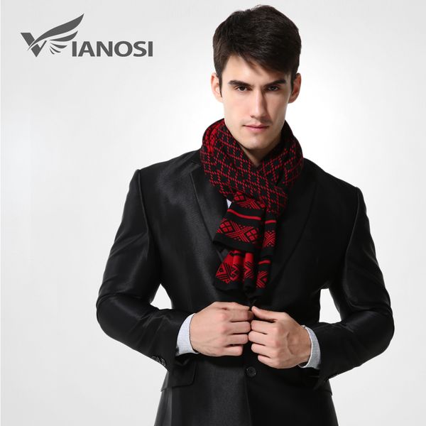 

vianosi] brand winter scarf men chic wool plaid knitted scarf fashion designer shawl bussiness casual scarves ma008, Blue;gray