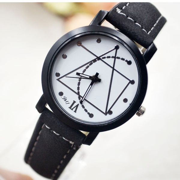 

korean watch girl student korean version fashion trend retro simple male watch female belt lovers, Slivery;brown