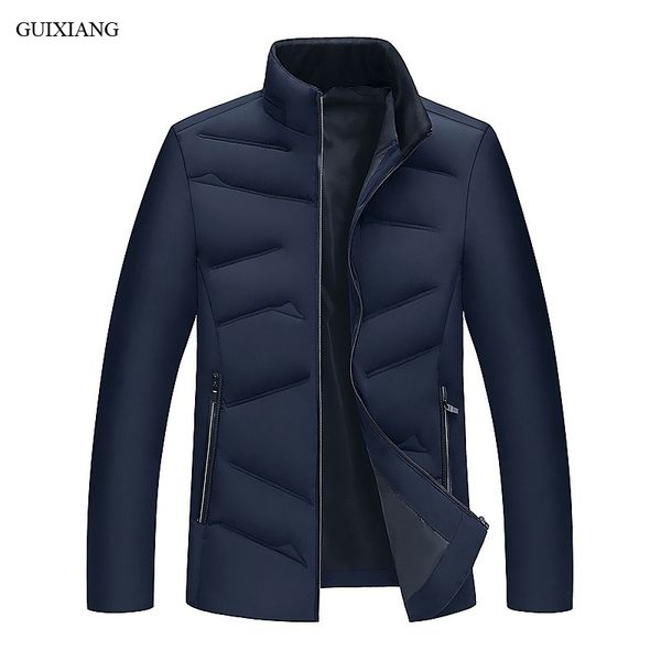

2018 new arrival winter style men leisure cotton padded clothes fashion casual stand collar men's solid slim warm dress l-4xl, Black