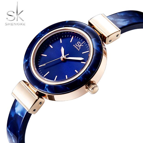 

shengke luxury women bracelet watches charming chain sk watch women brand women's watches clock, Slivery;brown