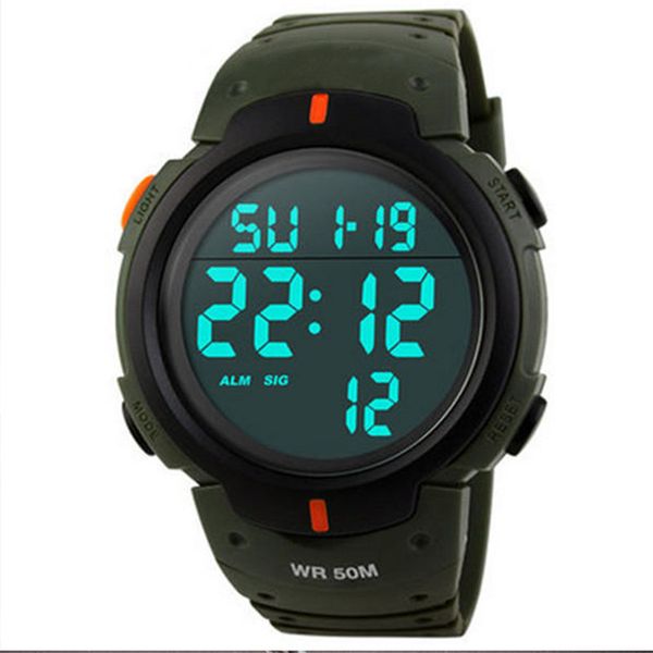 

1068 led digital alarm waterproof sport watch, Slivery;brown