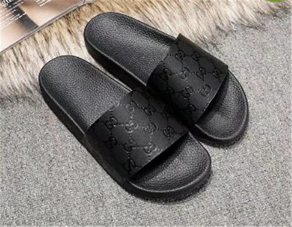 

Men designer sandals 2018 causal rubber summer huaraches slippers loafers fashion flats leather luxury Brand slides designer sandals us5-11