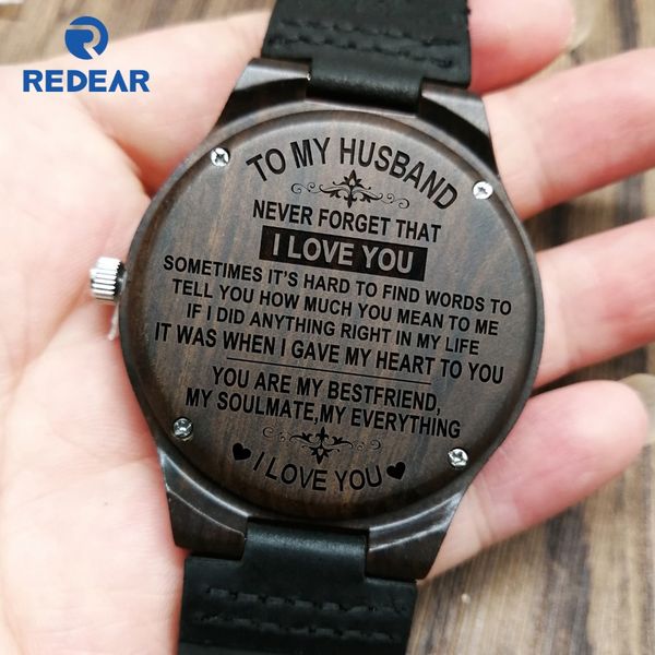 

yor are my choice - for husband engraved wooden watch, Slivery;brown