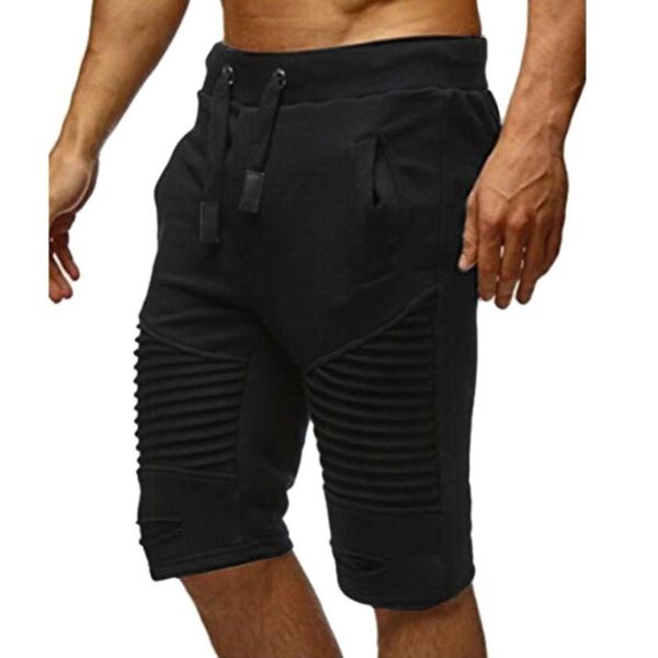 

jaycosin 2018 men trousers sweatpants slacks elastic waist sportwear baggy casual pants shorts 06.06, Black