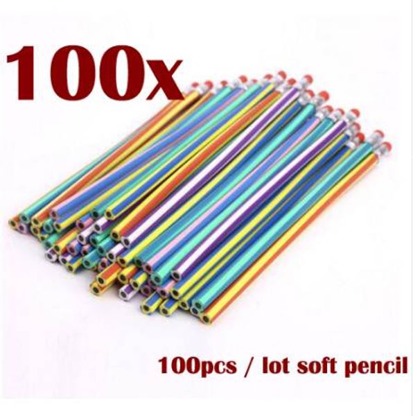 100 adet 50 adet 10 adet Yumuşak Esnek Bendy Kalemler Sihirli Bant Çocuk Çocuk Okul Eğlenceli viraj yumuşak kalem öğrenci kırtasiye kalem
