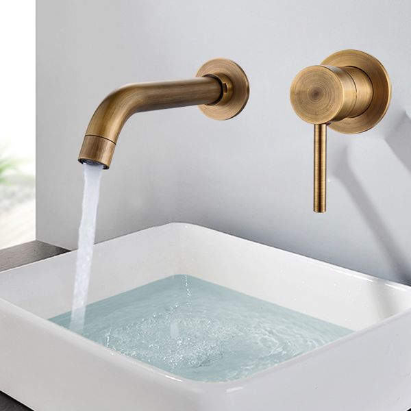 

Modern Brass Wall Basin Mixer Tap Bathroom Sink Faucet Swivel Spout Bath Tap Single Lever White Lavatory Sink Mixer Crane