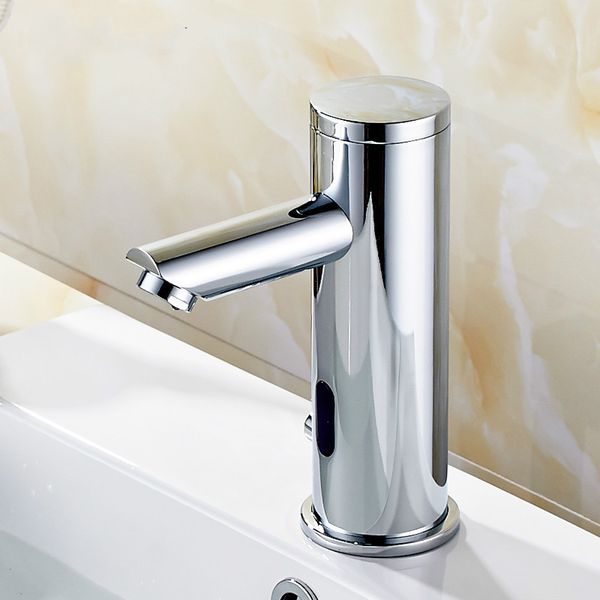 

Automatic Inflrared Sensor Hand Touch Tap Hot Cold bathroom Sink Faucet Chrome Polished Bathroom Sensor Faucet Mixer