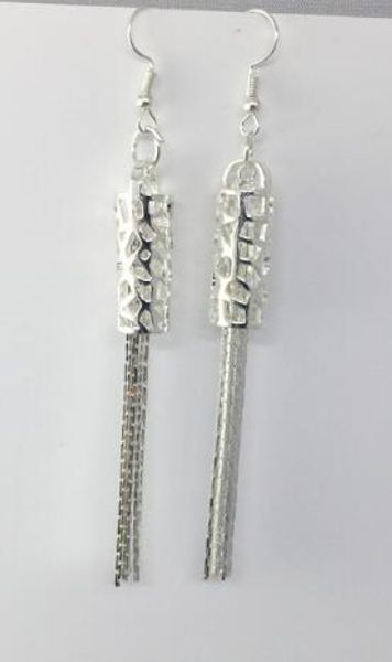 

new european and american fashion exquisite fashion silver-plated hollowed-out long fringed earrings and earring accessories fashion cla