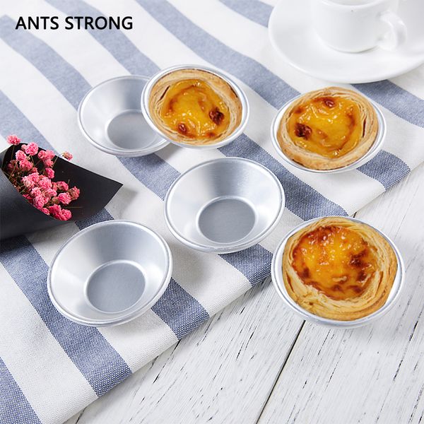 

ants strong 12 pieces aluminum egg tart mold /nonstick cake mould baking tool round egg mold itchen supplies