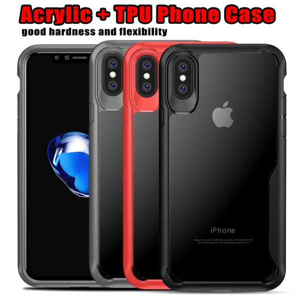

2 in 1 armor phone ca e for iphone 6plu 8plu acrylic oft tpu phone ca e for iphone x am ung 9 note 9