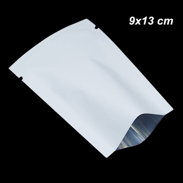 200 Stück, 9 x 13 cm, oben offen, mattweiß, Mylar-Vakuumverpackungsbeutel für die Lebensmittelaufbewahrung, Aluminiumfolie, Heißsiegel-Verpackungsbeutel für trockene Lebensmittel, Kekse