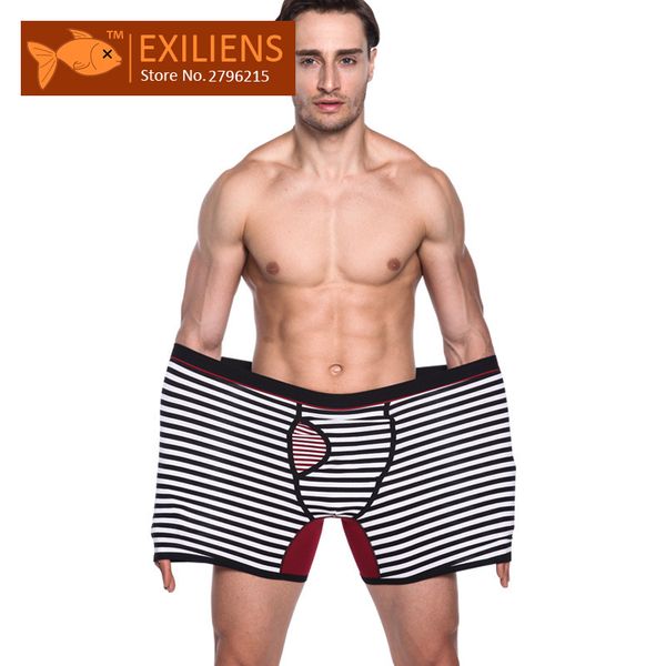 

exiliens] 2017 size plus men underwear fashion cotton big men's boxers longer panties male brand man underpants 4xl-6xl, Black;white