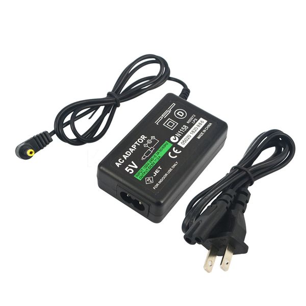 Adaptador ac de viagem para casa, para psp 1000 2000 3000, carregador de parede fino, fonte de alimentação com cabo eua, ue, alta qualidade, envio rápido