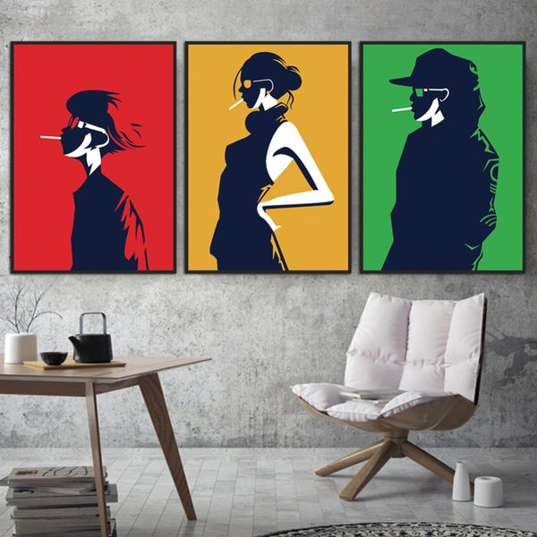 Warmsun Modern Boy Woman Man Shadow Canvas Painting Hd Wall Art Poster Prints For Living Room Bedroom Home Decoration No Frame