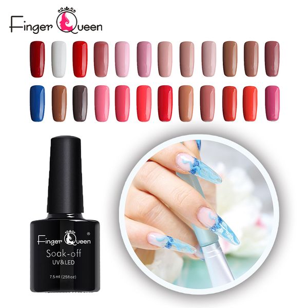 

fingerqueen 7.5ml 24 colors nail gel professional uv gel nail polish long lasting soak off ladies polish beautiful, Red;pink