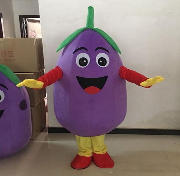 

2018 factory direct sale eva material eggplant mascot costume vegetables cartoon apparel halloween birthday advertisement, Red;yellow