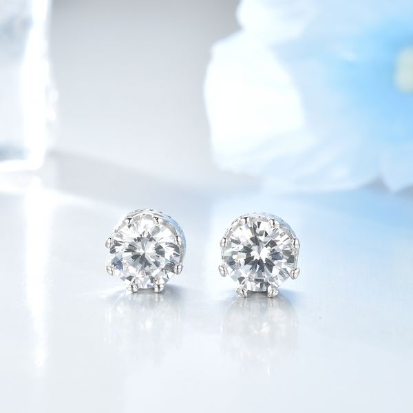 

дизайнерские серьги роскошные стерлингового серебра 925 серьги свадебные украшения серьги стержня круглый циркон cz модные аксессуары криста, Golden;silver