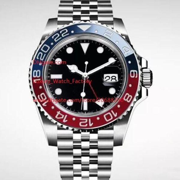 

luxury watch + box 40mm gmt 126710 126710blro red blue jubilee bracelet asia 2813 movement automatic mens watches, Slivery;brown