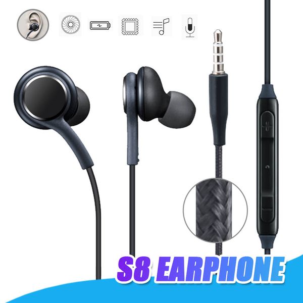 

for samsung s8 headphones earbuds microphones in-ear wired earphones for samsung s6 s7 edge 3.5mm mic stereo headphones with retail package