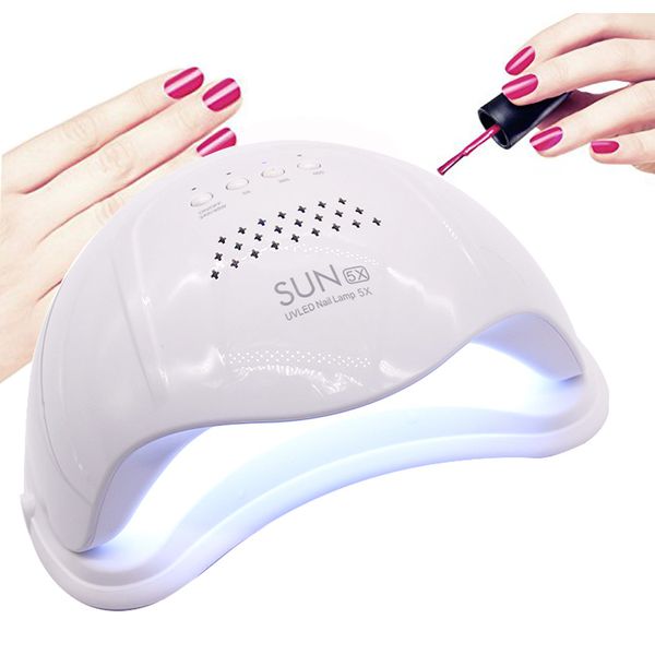 

sun5 48w dual uv led nail lamp nail dryer gel polish curing light with bottom 30s/60s timer lcd display