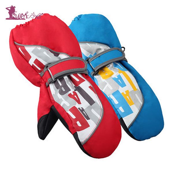 

lurehooker child ski gloves girls outdoor sports windproof snowboard gloves boys waterproof winter warm skiing letter