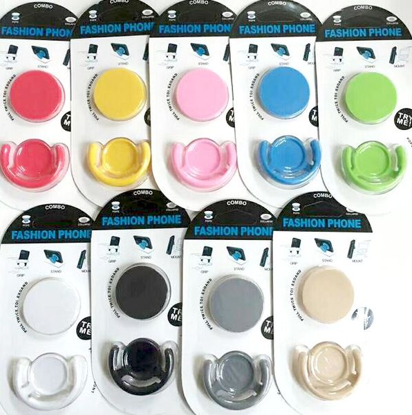 

2018 Universal Cell Phone Holder with clip white Package Grip Stand 360 Degree Finger Holder Flexible For iPhone Samsung DHL