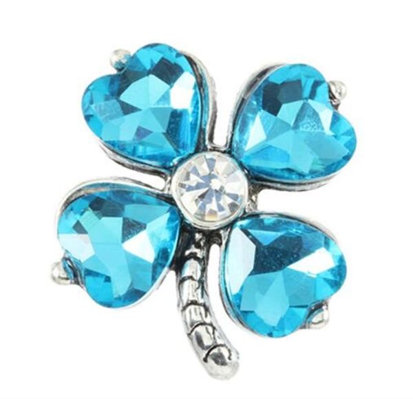 

20pcs/lot new 3 color diy handmade flower snap button rhinestone fit charm leather alloy fashion bracelet jewelry, Bronze;silver