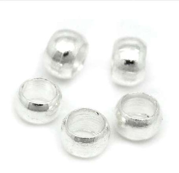 

doreenbeads alloy crimp beads round silver color 1.5mm 2.5mm( 1/8") dia, 200 pcs, Bronze;silver
