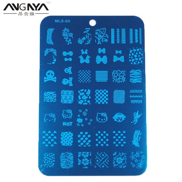 

angnya 1pcs fashion mls series nail art stamping plates manicure stamping template image plates nail stamp plate print stencil, White