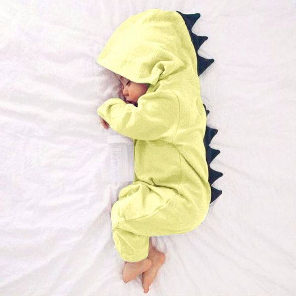 

muqgew 2017 baby boy girl winter dinosaur hooded romper jumpsuit outfits long sleeve cartoon clothes recem nascido z06, Blue