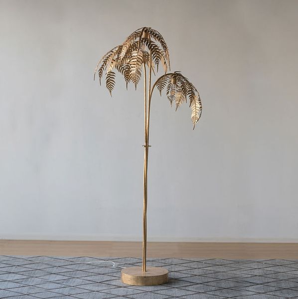 2019 180cm Metal Palm Tree Floor Lamp With Golden Finish 3 Light Gold From Guojianglamp 976 29 Dhgate Com