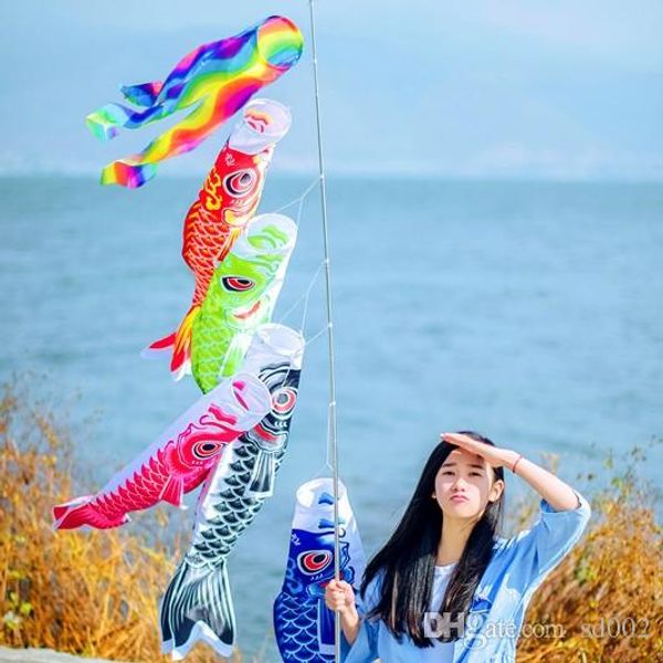 Vento de peixe Streamer Para Festa de Casamento Decoração Estilo Japonês Ventos Da Carpa Meia Bandeira Poliéster Windsock Koinobori Bandeira 8xm3 ff