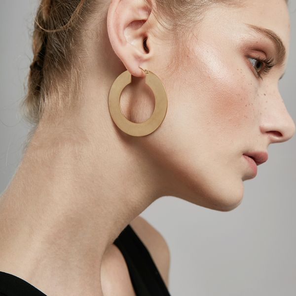 

whole saleenfashion large vintage hoop earrings matte gold color earings stainless steel circle earrings for women jewelry wholesale, Golden;silver